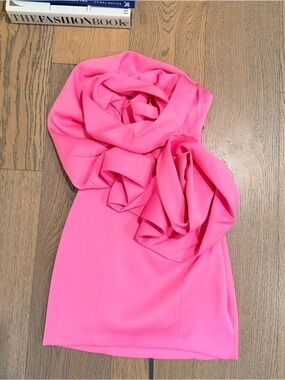 Zara Neon Pink Tie-Front Draped Top